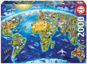 Puzzle Mapa del mundo - Simbolos del mundo
