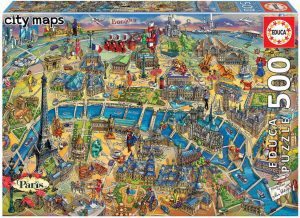 Puzzle de mapa de París de Francia de 200 piezas de Citymaps Los mejores puzzles de París de Francia - Puzzles de ciudades del mundo
