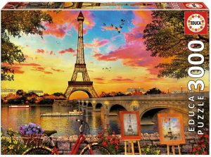 Los mejores puzzles de la Torre Eiffel- Puzzle de la Torre Eiffel de 3000 piezas de puesta de sol