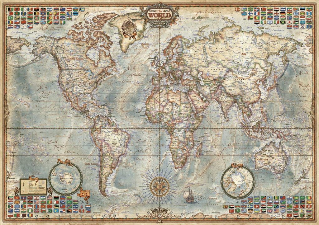 Puzzles de mapas del mundo - Puzzle mapamundi de 2000 piezas
