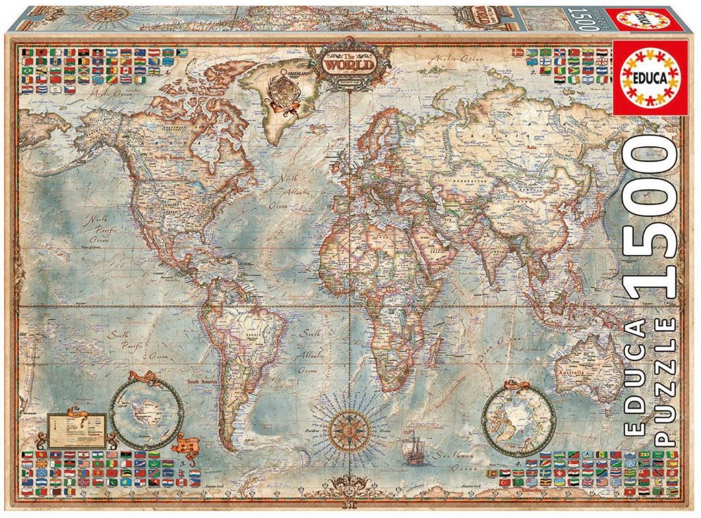 Puzzles de mapas del mundo - Puzzle mapamundi - Puzzle Mapa del mundo político de 1500 piezas