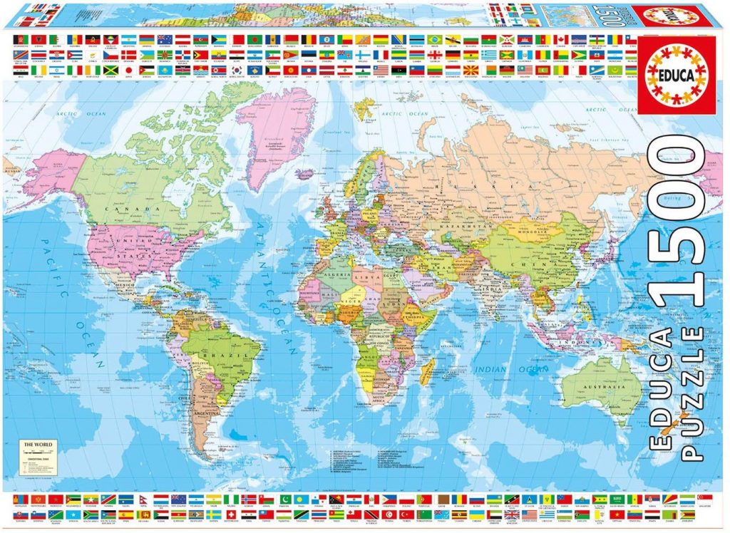 Puzzles de mapas del mundo - Puzzle mapamundi - Puzzle Mapamundi Político de 1500 piezas