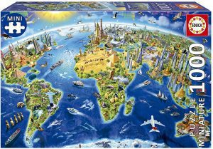 Puzzle de sÃ­mbolos del mundo de 1000 piezas de Educa - Los mejores puzzles de mapa del mundo