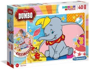 Los mejores puzzles de Dumbo - Puzzle de suelo de Dumbo de Clementoni de 40 piezas - Puzzles de Disney
