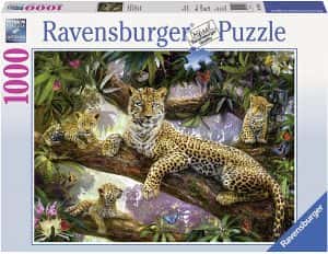 Los mejores puzzles de Leopardos - Puzzle de familia de leopardos de 1000 piezas
