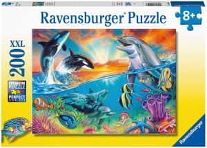 Los mejores puzzles orcas y delfines - Puzzles animales bajo el mar - Puzzle de animales marinos de 200 piezas de Ravensburger