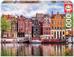 Puzzle de Casas danzantes de Ámsterdam de 1000 piezas de Educa - Los mejores puzzles de Ámsterdam en Holanda - Puzzles de ciudades del mundo