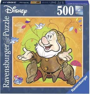 Puzzle de Feliz de 500 piezas de Ravensburger - Los mejores puzzles de Blancanieves de Disney