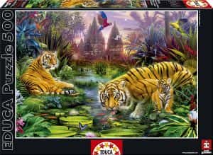 Puzzle de Tigres en el Arroyo de 500 piezas de Educa - Los mejores puzzles de tigres - Puzzle de tigre