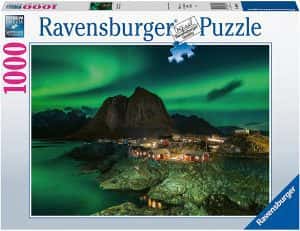 Puzzle de aurora boreal en Noruega de 1000 piezas