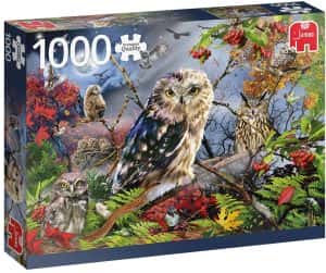 Puzzle de búhos en el bosque de 1000 piezas de Jumbo - Los mejores puzzles de buhos - Puzzles de animales