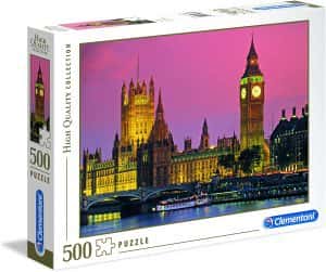 Puzzle de ciudad de Londres de noche de 500 piezas de Clementoni - Los mejores puzzles de Londres de Inglaterra - Puzzles de ciudades del mundo