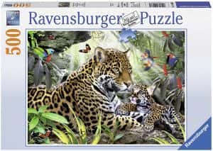 Puzzle de jaguar y cría de 500 piezas de Ravensburger - Los mejores puzzles de jaguares - Puzzles de animales