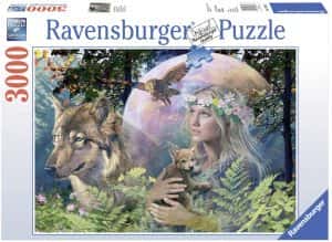 Puzzle de lobo y chica de 3000 piezas de Ravensburger - Los mejores puzzles de lobos