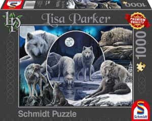 Puzzle de lobos y la Luna de 1000 piezas de Schmidt - Los mejores puzzles de lobos