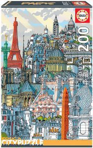 Puzzle de monumentos de París de Francia de 200 piezas de Educa - Los mejores puzzles de París de Francia - Puzzles de ciudades del mundo