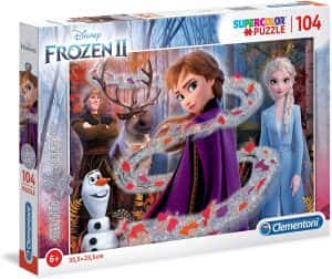 Puzzle de personajes de Frozen 104 piezas de Clementoni - Los mejores puzzles de Disney - Puzzle de Frozen