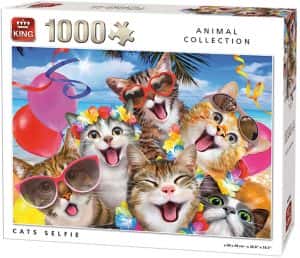 Puzzle de selfie de gatos de King de 1000 piezas - Los mejores puzzles de gatos