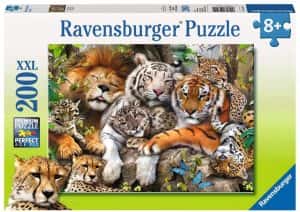 Puzzle de siesta de felinos de Ravensburger de 200 piezas - Los mejores puzzles de guepardos