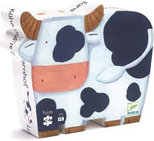 Puzzle de silueta de vaca de 24 piezas de Djeco - Los mejores puzzles de vacas