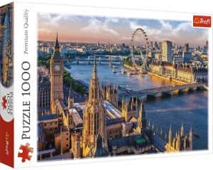 Puzzle de vistas de Londres de 1000 piezas de Trefl - Los mejores puzzles de Londres de Inglaterra - Puzzles de ciudades del mundo
