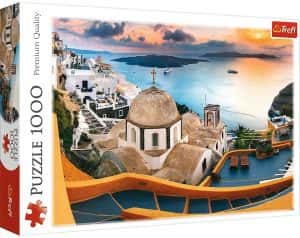 Puzzle de vistas de Santorini de 1000 piezas de Trefl - Los mejores puzzles de Santorini - Puzzles de ciudades del mundo