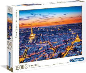 Puzzle de vistas de noche de París de Francia de 1500 piezas de Clementoni - Los mejores puzzles de París de Francia - Puzzles de ciudades del mundo