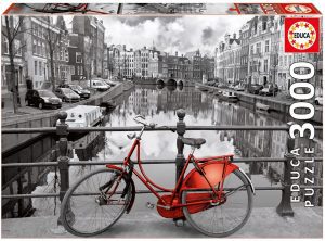 Puzzles de Ámsterdam en Holanda - Puzzle de la bicicleta roja de 3000 piezas