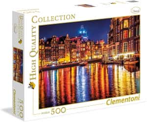 Puzzles de Amsterdam - Puzzle de Amsterdam nocturno de 500 piezas