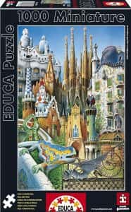 Puzzles de Barcelona - Puzzle miniatura de Barcelona de 1000 piezas