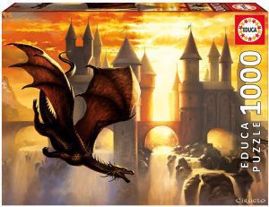 Puzzles de Dragones - Puzzle de amanecer con dragón de 1000 piezas