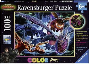 Puzzles de Dragones - Puzzle de como entrenar a tu dragón oscuridad de 100 piezas
