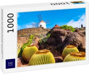 Puzzles de Lanzarote - Puzzle de 1000 piezas de Lanzarote de cactus y molinos