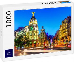 Puzzles de Madrid - Puzzle de 1000 piezas de Madrid de Gran VÃ­a de noche