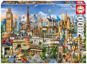 Puzzles de Mapas de Europa - Puzzle de Europa de símbolos de Europa de 2000 piezas