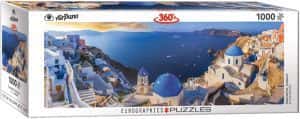 Puzzles de Santorini en Grecia - Puzzle de 1000 piezas de las casas de Santorini de Eurographics panorama