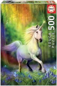 Puzzles de Unicornios - Puzzle de unicornio persiguiendo el arco iris de 500 piezas