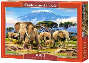 Puzzles de elefantes - Puzzle de elefantes en el Kilimanjara