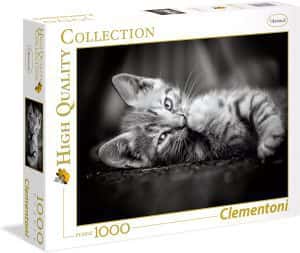Puzzles de gatos - Puzzle de gato en blanco y negro de 1000 piezas