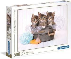 Puzzles de gatos - Puzzle de gatos baÃ±Ã¡ndose de 500 piezas