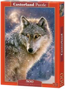 Puzzles de lobos - Puzzle de lobo en la nieve de 500 piezas