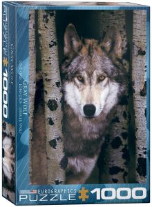 Puzzles de lobos - Puzzle de lobo entre árboles de 1000 piezas