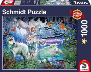 Puzzles de lobos - Puzzle de lobos árticos de 1000 piezas