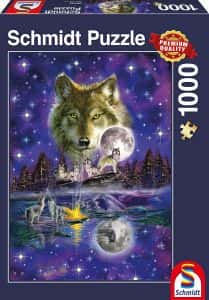 Puzzles de lobos - Puzzle de lobos nocturno de 1000 piezas