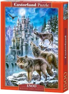 Puzzles de lobos - Puzzle de lobos y castillo de 1000 piezas