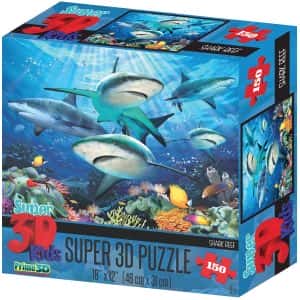 Puzzles de tiburones - Puzzle de tipos de tiburones de 300 piezas en 3D