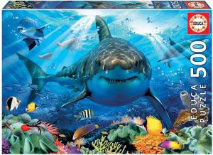 Puzzles de tiburones - Puzzle del gran tiburÃ³n blanco de 500 piezas