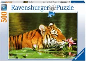 Puzzles de tigres - Puzzle de tigre en el agua de 500 piezas 2