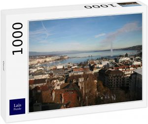 Los mejores puzzles de Ginebra - Puzzle de vistas de Jet d'Eau de Ginebra de día de 1000 piezas de Lais