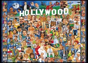 Los mejores puzzles de Hollywood - Puzzle de 1000 piezas panorama de Gibson de personajes de Hollywood
